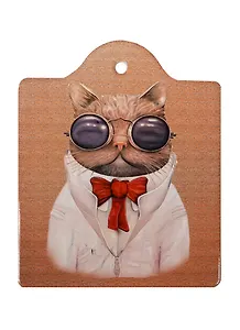 Подставка под горячее Кот Пижон (16х19см) (керамика, пробка) (Gift'n'Home) (W-16 Пижон)