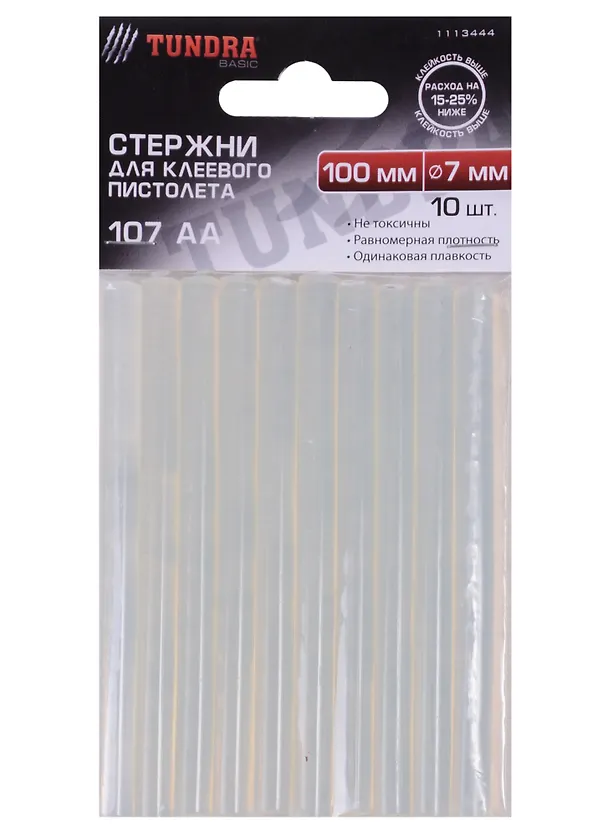 Стержни клеевые "TUNDRA basic" D 7 х 100 мм, 10 шт. 1113444 2629756 — 1