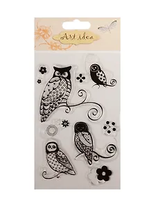 Набор для творчества, Штампы силиконовые 10*15см, совы