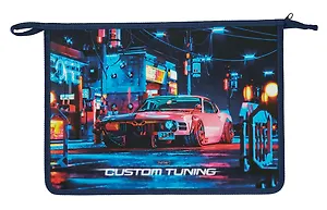 Папка для тетрадей А4 "Ночной дрифт" 24,5*34*4см пластик, молния