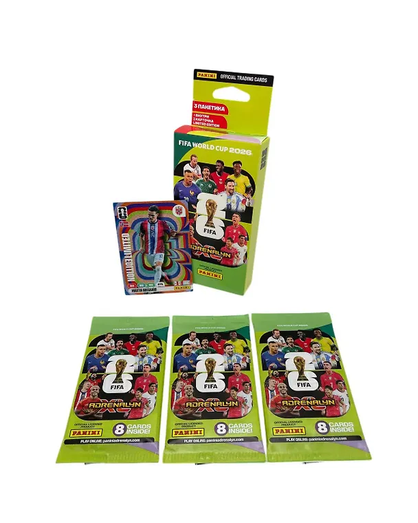Набор коллекционных наклеек и карточек "Чемпионат мира FIFA World Cup 2026", PANINI WORLD CUP 2026 TCG (набор из 3 пакетиков карточек + 1 карточка Limited Edition), 25 штук в наборе 3161829 — 16