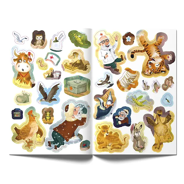Книга Айболит. Книга с многоразовыми наклейками (Корней Чуковский) — 4