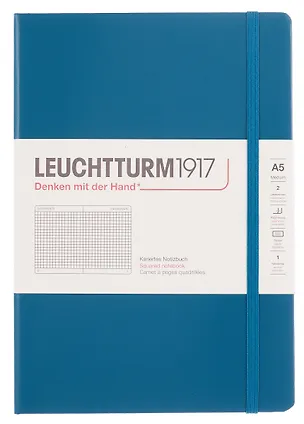 Книга для записей A5 125л кл. "Classic" тв.обл., цвет тихоокеанский зеленый, Leuchtturm1917 3166566