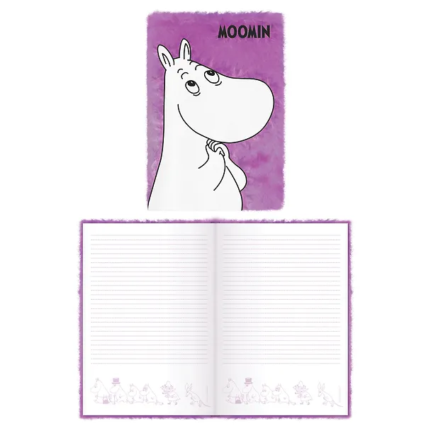 Книга для записей А5 80 листов, линейка, "Moomin" с мехом и патчем 3046774 — 1