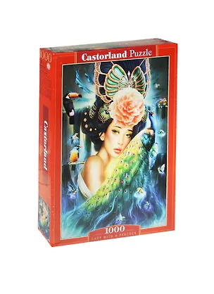 Пазлы 1000 C-103195 Дама с павлином (68х47см) (коробка) (Castorland) 2472173