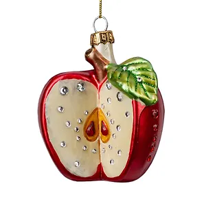 Новогоднее подвесное украшение ErichKrause Decor Яблоко со стразами (стекло) (9см) (64425)