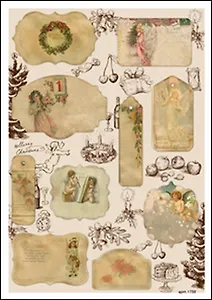 Пленка (1758/00000001427) Freedecor с изображен. для светлых поверхностей Рождественские карточки (НГ)