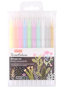 Ручки гелевые Hatber, Terra Colora NeoGel, 10 цветов 0,5 мм