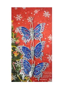 Украшение Бабочки (набор из 3 штук) посыпка блеск 10х6,5 сказочная (811323)