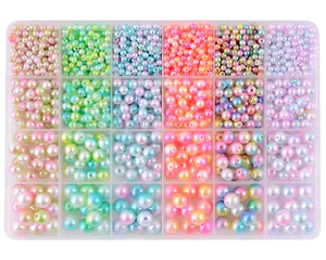 Набор бусин для творчества № 10, перламутровые, размер 4/6/8/10 мм, ПВХ-упаковка