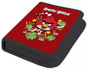 Пенал школьный 1отд. "ANGRY BIRDS" 19*14,5*2,5см, прямоугольный, c наполнением (17 предметов), голубой, Angry birds — 229212 — 1