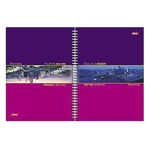 Тетрадь в клетку Hatber, "Утро-Вечер", 80 листов, двойная, в ассортименте