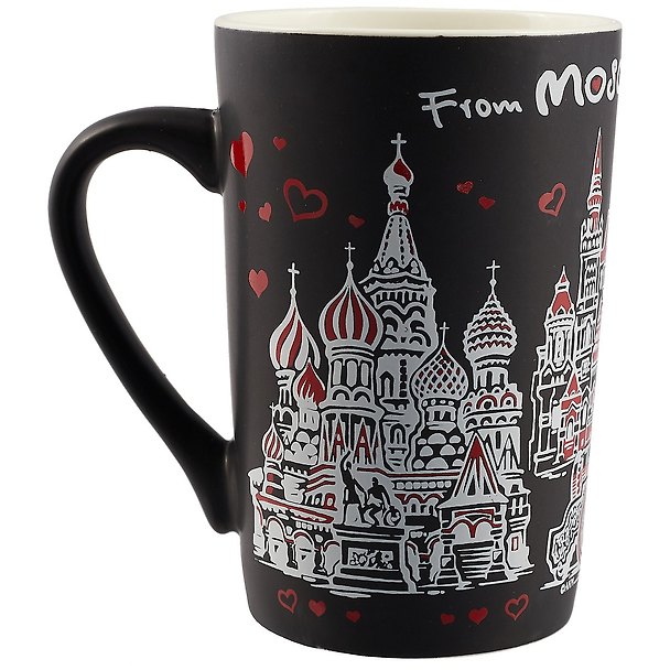 Кружка фарфор матовая From Moscow with love черная (065-4-BL-19-eng) 2733498 — 1