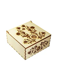 Шкатулка Большая с узором с цветами (152181) (дерево) (упаковка)