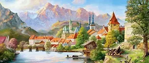 Пазл 4000 С-400058 Город в тени гор (138х68см) (коробка) 2349224