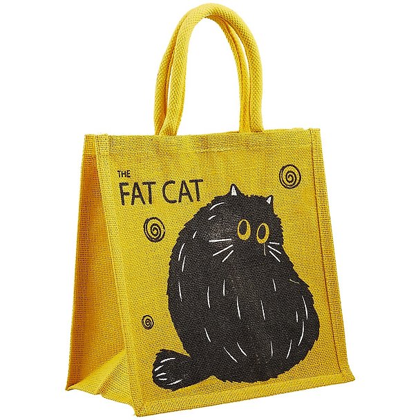 Сумка джутовая S Fat cat (30х30х18) (ДЖ2019-3) 2713397 — 1