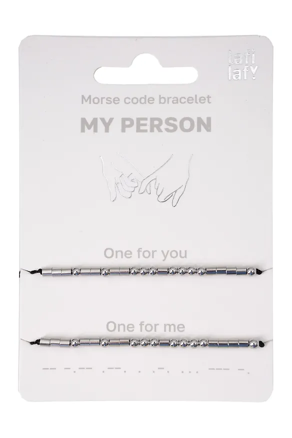 Набор парных браслетов «Морзе. My Person» (Lafilaf) 3135432 — 2