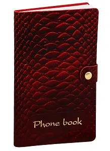 Алфавитная книга на кнопке А6+, 60 листов, вишня