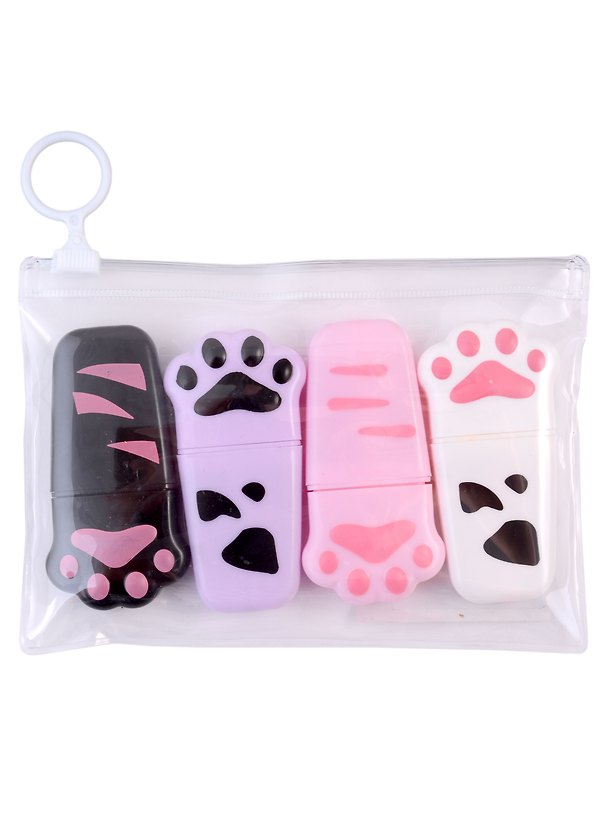 Текстовыделители «Cat's paws» 4 цвета, мини 2947698 — 1