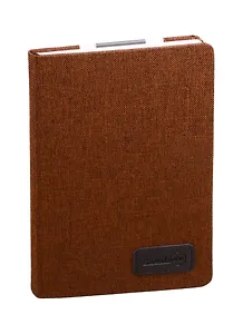 Книга для записей А5 96л кл. "Твид" коричневый, тв.переплет, ляссе, инд.уп.