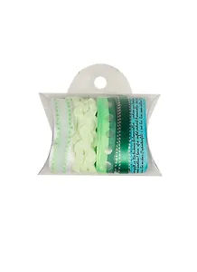 Набор тесьмы для скрапбукинга (RS46) (5шт х 0,9м) (зеленый) (Рукоделие) (упаковка)