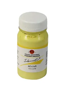 Краска акриловая "Деколор" желтый,100мл,банка, Таир