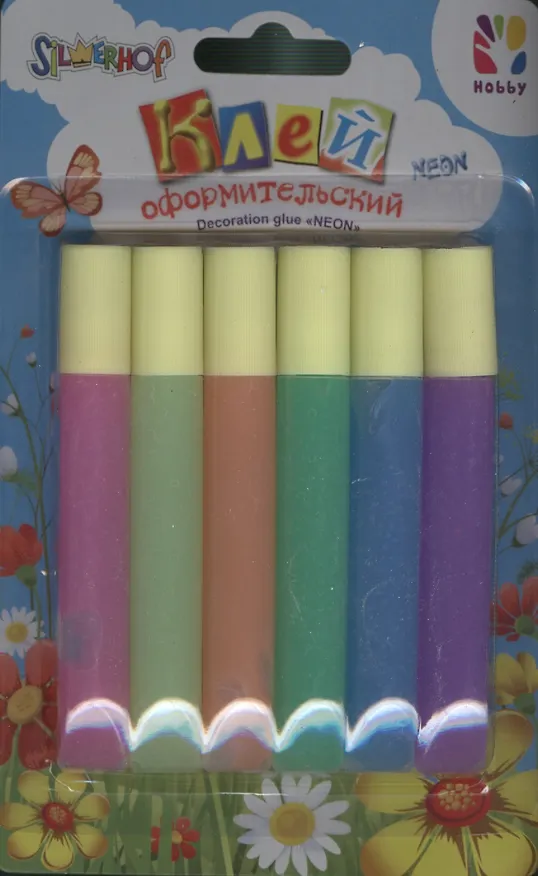 Клей оформительский неон (6 цв. х 10,5 мл) (435038-15) (блистер) 2373269 — 1