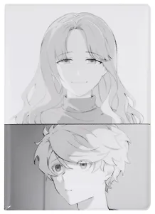 Обложка для паспорта Аниме Синтонимы Два персонажа (ч/б) (Медина Мирай) (ПВХ бокс) (ОП2022-385)