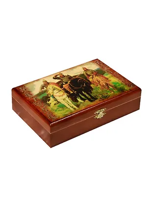 Игра Домино в деревянной шкатулке Три богатыря (21х13х5) (123-081) 2524190