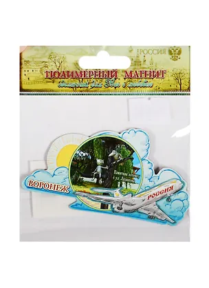 Магнит полимерный форма самолет «Воронеж», 8,6 х 4,6 см 1106852 2510634