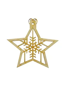 Фигурка-подвеска Звезда-3 (151904) (90х95х3мм) (игрушка из дерева) (упаковка)