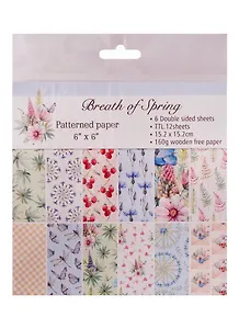 Бумага для скрапбукинга двусторонняя Breath of Spring, 15,2*15,2 (12дизайнов 12 листов)