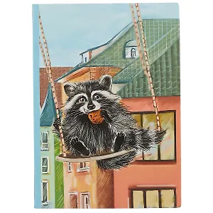 Блокнот «Енот на качелях», 192 страницы, А5