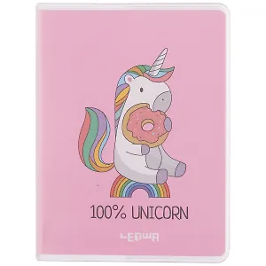 Записная книжка А7 80л кл. "Единорог с пончиком" в ПВХ-обложке, тонир.внутр.блок