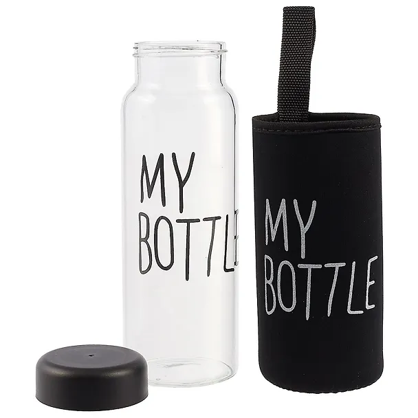 Бутылка в чехле My bottle/Май ботл черная (стекло) (500мл) 2619460 — 2