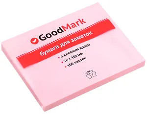 Блок бумаги 76*101 самоклеящийся розовый 100л 