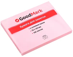 Блок бумаги 76*101 самоклеящийся розовый 100л 2969298