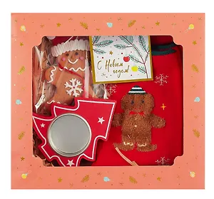 Новогодний подарочный набор Елочка (носочки, подсвечник, подвеска, открытка) (18х17) (12-Guangfa-P11)