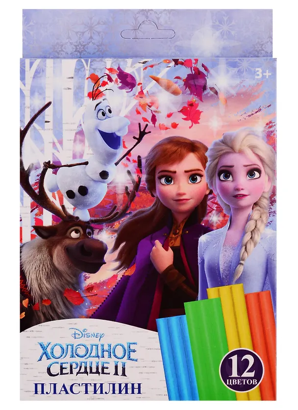 Пластилин «Холодное сердце», 12 цветов + стека 253692 — 3