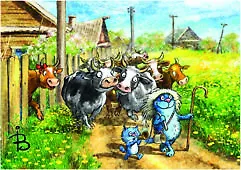 Открытка одинарная Утро Зенюк Р. 11*16см 01132