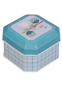 Шкатулка Совы (восьмиугольник) (6,5х6,5) (металл)