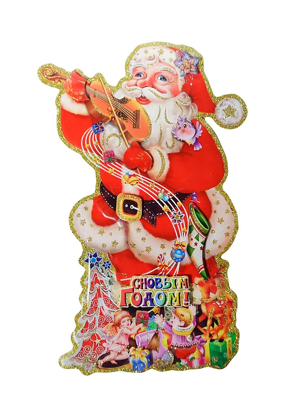 Панно новогоднее (45х24) Дед мороз скрипач (905678) (Сима-ленд) 2435603 — 1