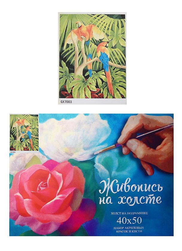 Картина-раскраска по номерам «Попугай», 40 х 50 см, 24 цвета 2497101 — 1
