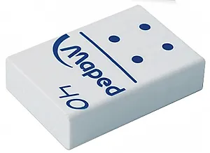 Ластик/Стирательная резинка Maped Domino 40, 32х22х8,5 мм, белая, в виде домино, дисплей,511240
