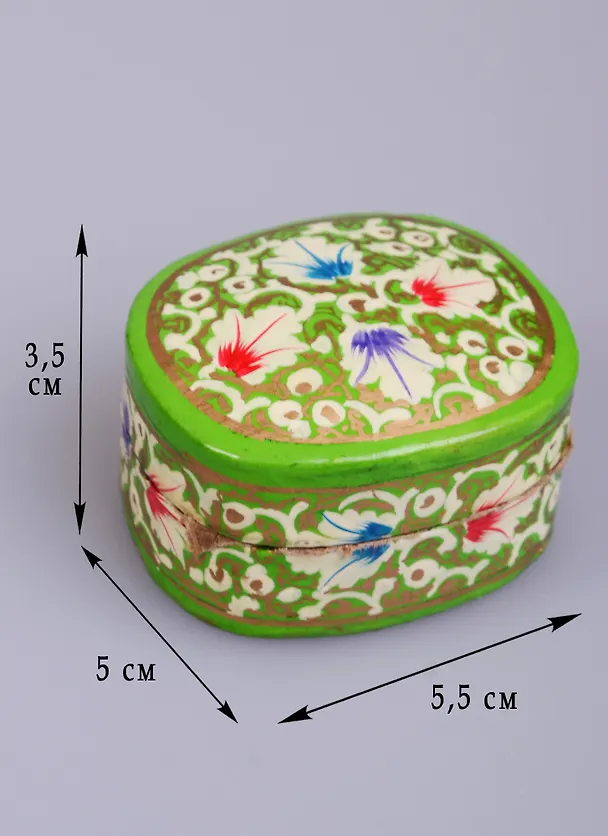 Шкатулка овальная картон Зелень (5,5 см) (1158163) 2576725 — 1