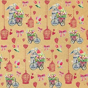 Бумага подарочная, крафт, Феникс, Летнее настроение, 100*70см, 80г/м2