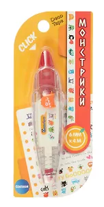 Корректор-лента "Монстрики" 6 мм х 4 м с рисунками для коррекции текста, творческих работ