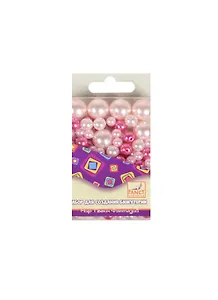 Бусины FANCY перламутр. Жемчуг-3 пласт., разн. р-р, 30г, цв. асс. (голуб., роз., бел.)
