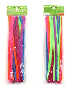 Набор для творчества Альт, Проволока пушистая Шенил Яркие цвета Ø 6мм, 30см, 30шт, 6цв