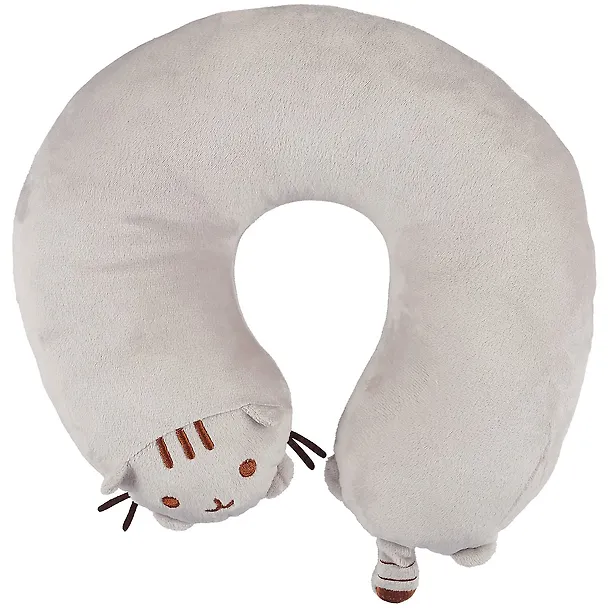 Подушка на шею «Кот с усами», (30х30 см), (серый) 2767305 — 1